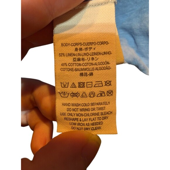 Free People FP Light Blue Cowl Neck Top Blouse, Linen & Cotton, Size Small - Picture 10 of 10